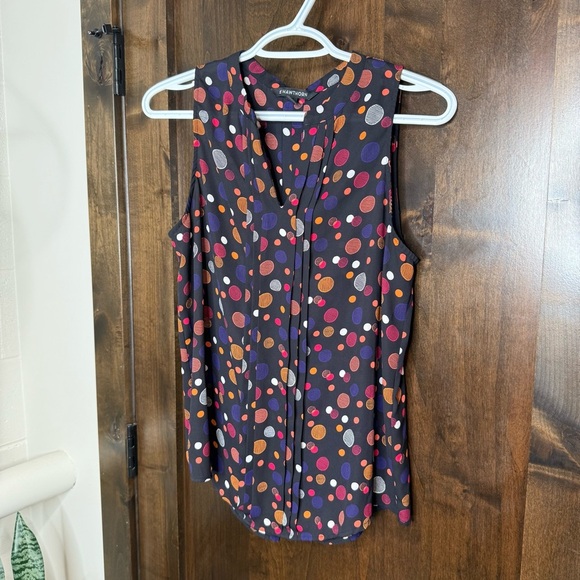 41 Hawthorn Multicolor Polka Dot Black Sleeveless Blouse Size S - Picture 2 of 8